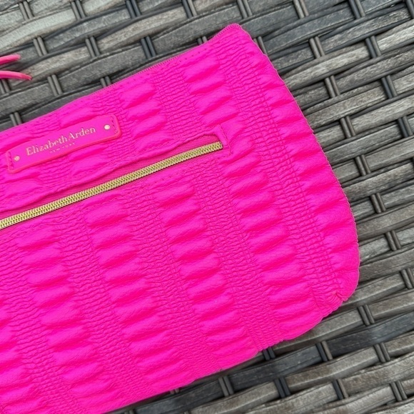 Elizabeth Arden Hot Pink Ruched Cosmetic Case - Picture 4 of 16